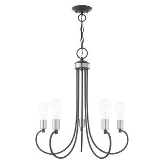 Bari Five Light Chandelier in Scandinavian Gray w/ Brushed Nickels (107|42925-76)