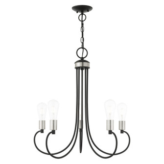 Bari Five Light Chandelier in Black w/ Brushed Nickels (107|42925-04)