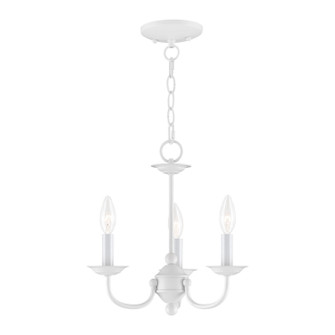 Home Basics Three Light Mini Chandelier in White (107|4153-03)