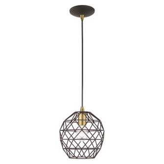 Geometrix One Light Mini Pendant in Bronze w/ Antique Brass (107|41326-07)