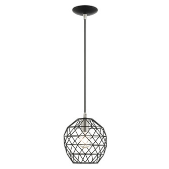 Geometrix One Light Pendant in Black w/ Brushed Nickels (107|41326-04)