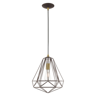 Knox One Light Mini Pendant in Bronze w/ Antique Brasss (107|41324-07)