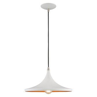 Waldorf One Light Mini Pendant in White w/ Brushed Nickels (107|41187-03)