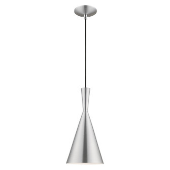 Waldorf One Light Mini Pendant in Brushed Aluminum w/ Polished Chromes (107|41185-66)