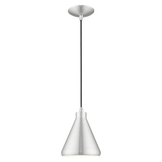 Geneva One Light Mini Pendant in Brushed Aluminum w/ Polished Chromes (107|41177-66)