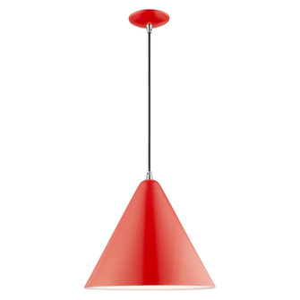 Dulce One Light Mini Pendant in Shiny Red w/ Polished Chromes (107|41176-72)