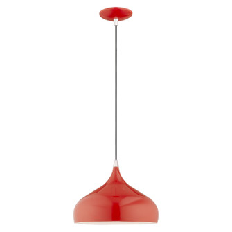 Amador One Light Mini Pendant in Shiny Red w/ Polished Chromes (107|41172-72)