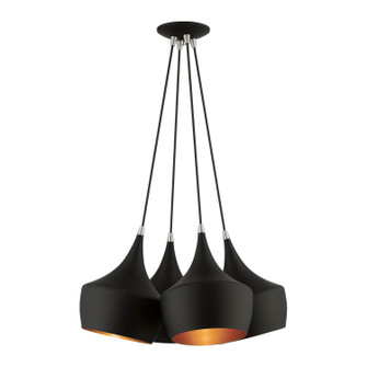 Waldorf Four Light Pendant in Black (107|41084-04)