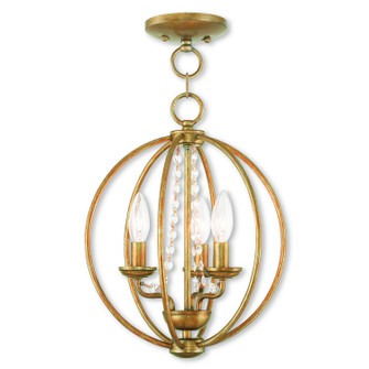 Arabella Three Light Mini Chandelier/Ceiling Mount in Antique Gold Leaf (107|40913-48)