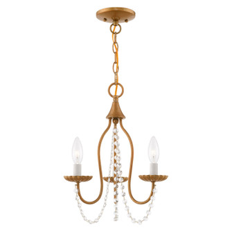 Alessia Three Light Mini Chandelier in Antique Gold Leaf (107|40793-48)