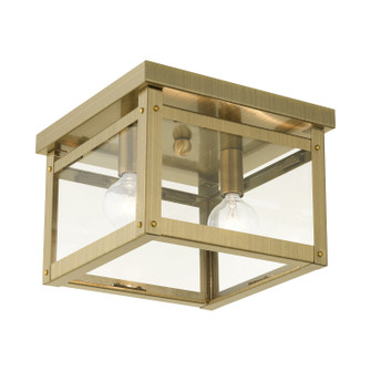 Milford Two Light Flush Mount in Antique Brass (107|4031-01)
