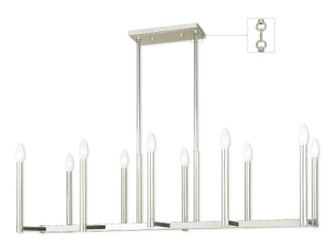 Alpine Ten Light Linear Chandelier in Polished Nickel (107|40259-35)