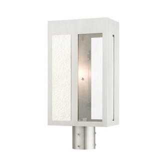 Lafayette One Light Outdoor Post Top Lantern in Brushed Nickel w/ Hammered Polished Nickel Panels (107|27416-91)