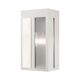 Lafayette One Light Outdoor Wall Lantern in Brushed Nickel w/ Hammered Polished Nickel Panels (107|27412-91)