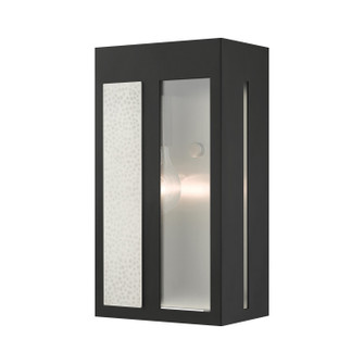 Lafayette One Light Outdoor Wall Lantern in Black w/ Hammered Brushed Nickel Panels (107|27412-04)