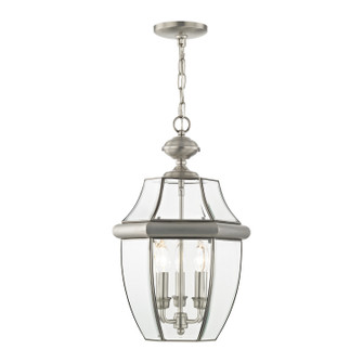 Monterey Three Light Outdoor Pendant in Brushed Nickel (107|2355-91)