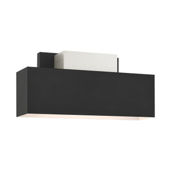 Lynx Two Light Outdoor Wall Sconce in Black w/ Brushed Nickels (107|22424-04)