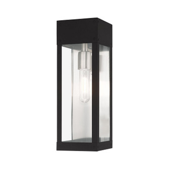 Barrett One Light Outdoor Wall Lantern in Black w/ Brushed Nickel w/ Brushed Nickel Stainless Steel (107|20873-04)