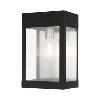 Barrett One Light Outdoor Wall Lantern in Black w/ Brushed Nickel w/ Brushed Nickel Stainless Steel (107|20872-04)