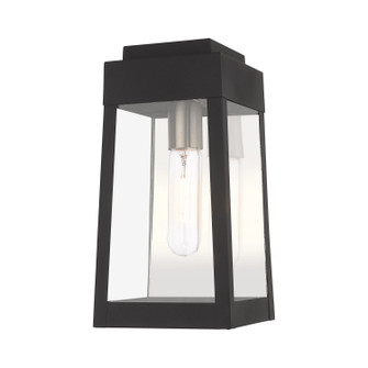 Oslo One Light Outdoor Wall Lantern in Black w/ Brushed Nickels and Polished Chrome Stainless Steel (107|20852-04)