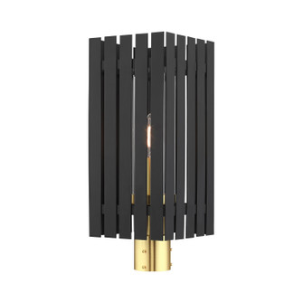 Greenwich One Light Outdoor Post Top Lantern in Black w/ Satin Brasss (107|20756-04)