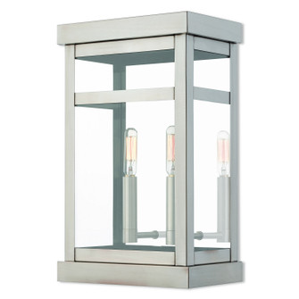 Hopewell Two Light Outdoor Wall Lantern in Brushed Nickel w/ Polished Chrome Stainless Steel (107|20705-91)