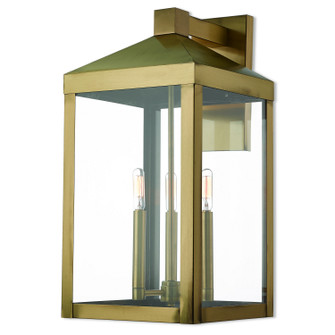 Nyack Three Light Outdoor Wall Lantern in Antique Brass (107|20585-01)