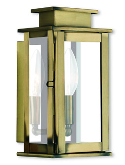 Princeton One Light Outdoor Wall Lantern in Antique Brass w/ Polished Chrome Stainless Steel (107|20191-01)