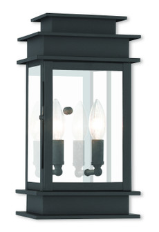 Princeton Two Light Outdoor Wall Lantern in Black w/ Polished Chrome Stainless Steel (107|2014-04)