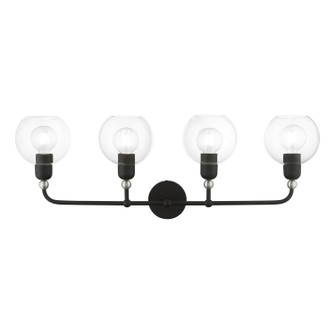 Downtown Four Light Vanity Sconce in Black w/Brushed Nickel (107|16975-04)