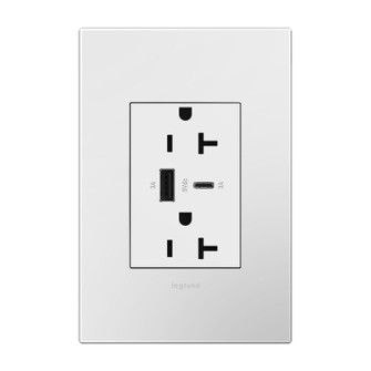 Adorne Tamper-Resistant Ultra-Fast USB Type-A/C Outlet in White (246|ARTRUSB206ACW4)