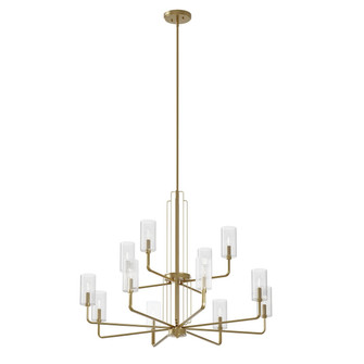 Kimrose 12 Light Chandelier in Brushed Natural Brass (12|52412BNB)