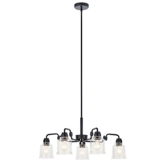 Aivian Five Light Chandelier in Black (12|52398BK)