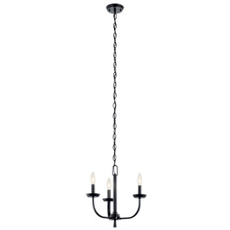 Kennewick Three Light Mini Chandelier in Black (12|52383BK)