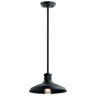 Allenbury One Light Outdoor Pendant/Semi Flush Mount in Textured Black (12|49982BKT)