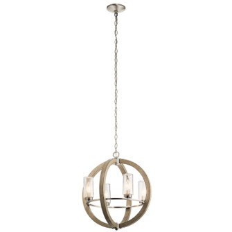 Grand Bank Four Light Outdoor Chandelier in Distressed Antique Gray (12|49791DAG)
