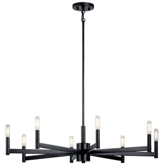 Erzo Eight Light Chandelier in Black (12|43857BK)