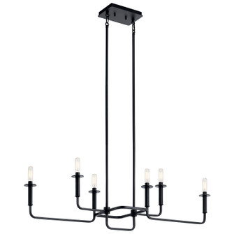 Alden Six Light Linear Chandelier in Black (12|43362BK)