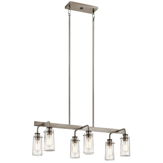 Braelyn Six Light Linear Chandelier in Classic Pewter (12|43059CLP)