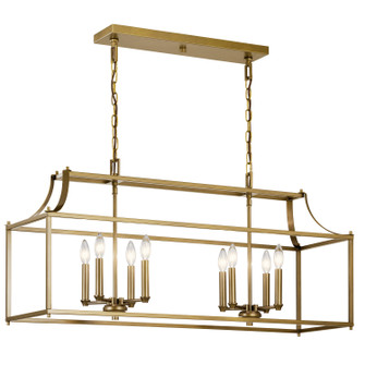 Morrigan Eight Light Linear Chandelier in Natural Brass (12|42497NBR)