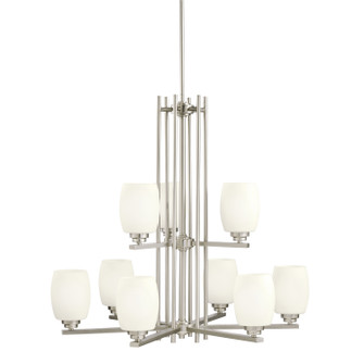 Eileen Nine Light Chandelier in Brushed Nickel (12|1897NI)