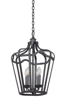 Livingston Four Light Hanging Lantern in Charcoal (33|7414CL)