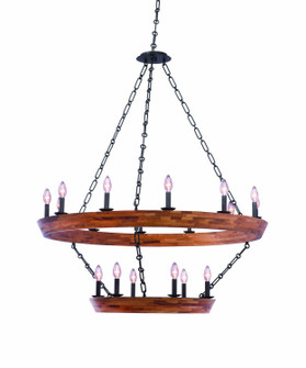 Lansdale 18 Light Chandelier in Black Iron (33|505553BI)