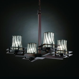 Wire Glass Four Light Chandelier in Brushed Nickel (102|WGL-8100-10-SWCB-NCKL)