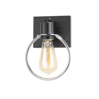 Volta One Light Wall Sconce in Matte Black w/ Chrome Ring (102|NSH-8901-CRMB)