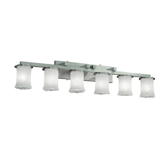 Veneto Luce Six Light Bath Bar in Brushed Nickel (102|GLA-8786-16-WHTW-NCKL)