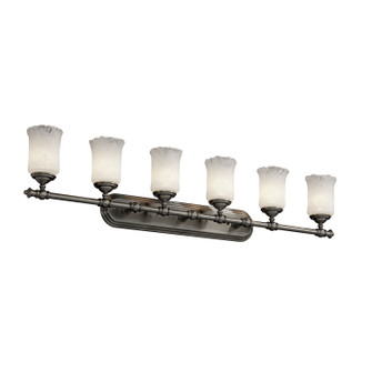 Veneto Luce Six Light Bath Bar in Brushed Nickel (102|GLA-8526-16-WTFR-NCKL)