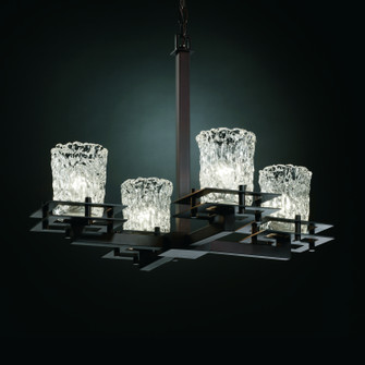 Veneto Luce Four Light Chandelier in Matte Black (102|GLA-8100-16-CLRT-MBLK)