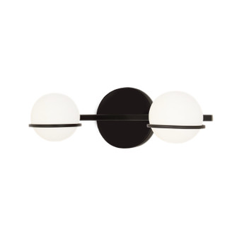 Fusion Two Light Bath Bar in Matte Black (102|FSN-4162-OPAL-MBLK)