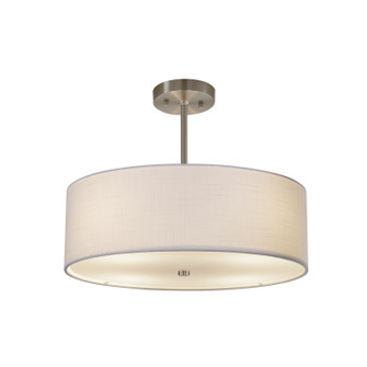 Textile Three Light Pendant in Brushed Nickel (102|FAB-9591-WHTE-NCKL)